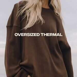 Daily Drills Roadtrip Coco Brown Thermal Long Sleeve and Short Set | XS/S